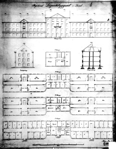 Planritning 1840-talet, Lasarettet i Lund